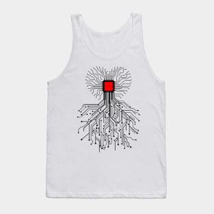 Electronic chip heart Tank Top